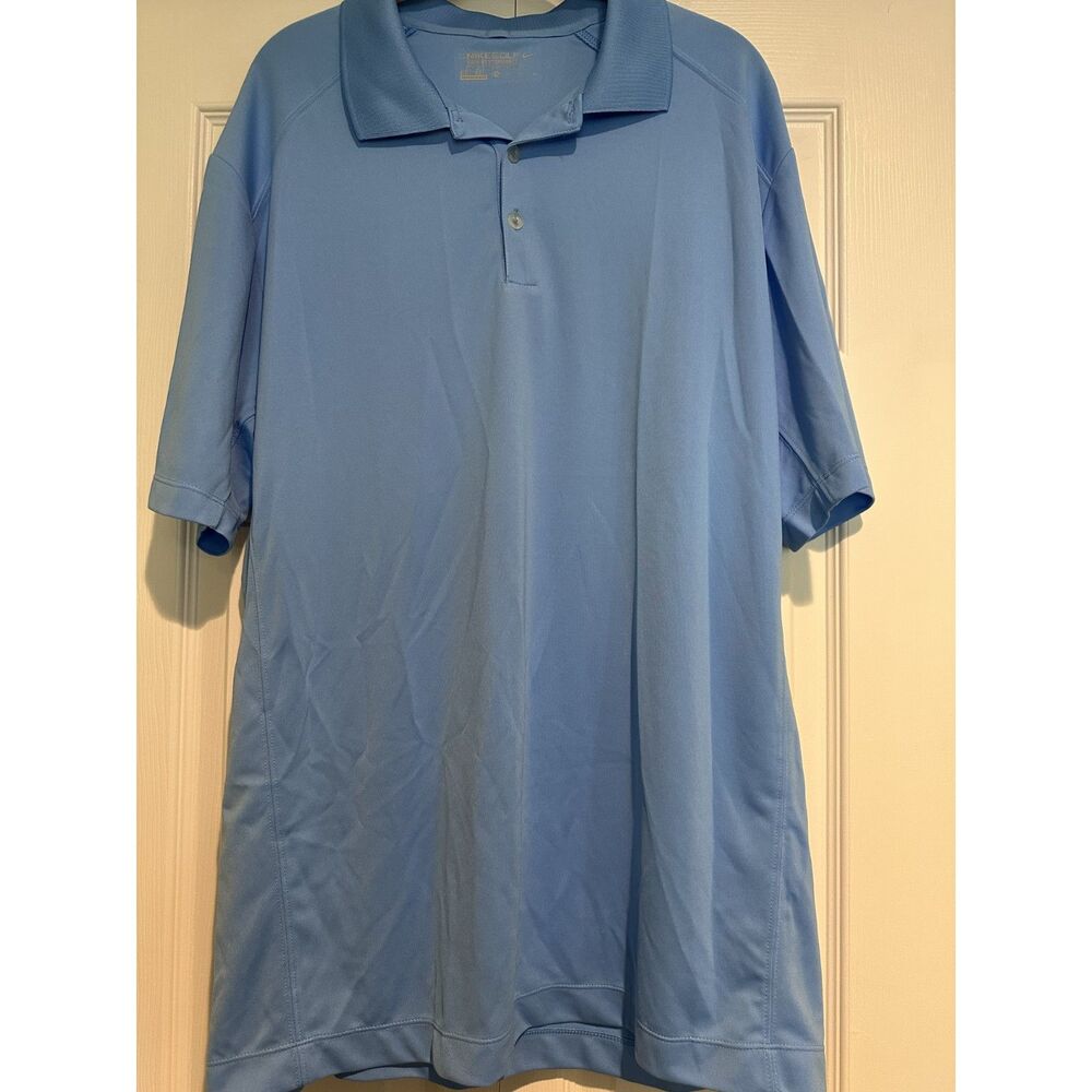 Nike Golf Tour Performance Mens Dri-FIT Polo Shirt XL Light Blue Swoosh